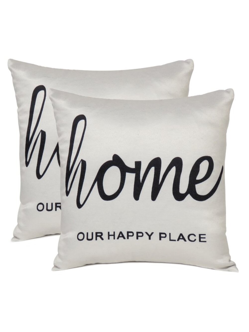 Oussum Decorative Cushion Cover Cotton Sofa Pillow Cover Quote Printed Set of 2